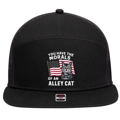 Morals Of An Alley Cat Funny Debate Biden 7 Panel Mesh Trucker Snapback Hat