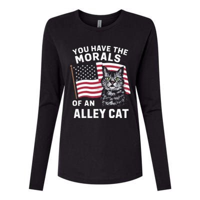 Morals Of An Alley Cat Funny Debate Biden Womens Cotton Relaxed Long Sleeve T-Shirt