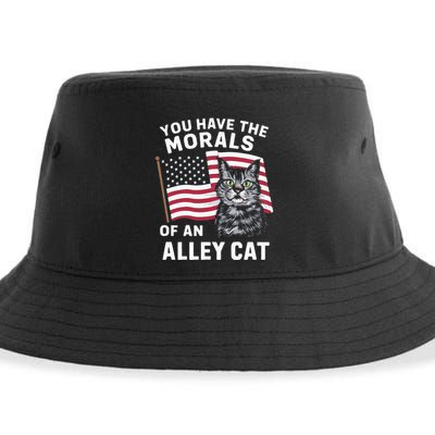 Morals Of An Alley Cat Funny Debate Biden Sustainable Bucket Hat