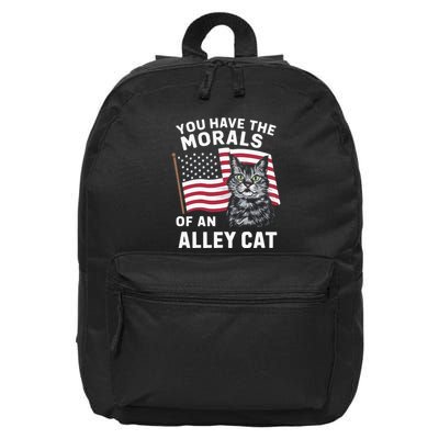 Morals Of An Alley Cat Funny Debate Biden 16 in Basic Backpack