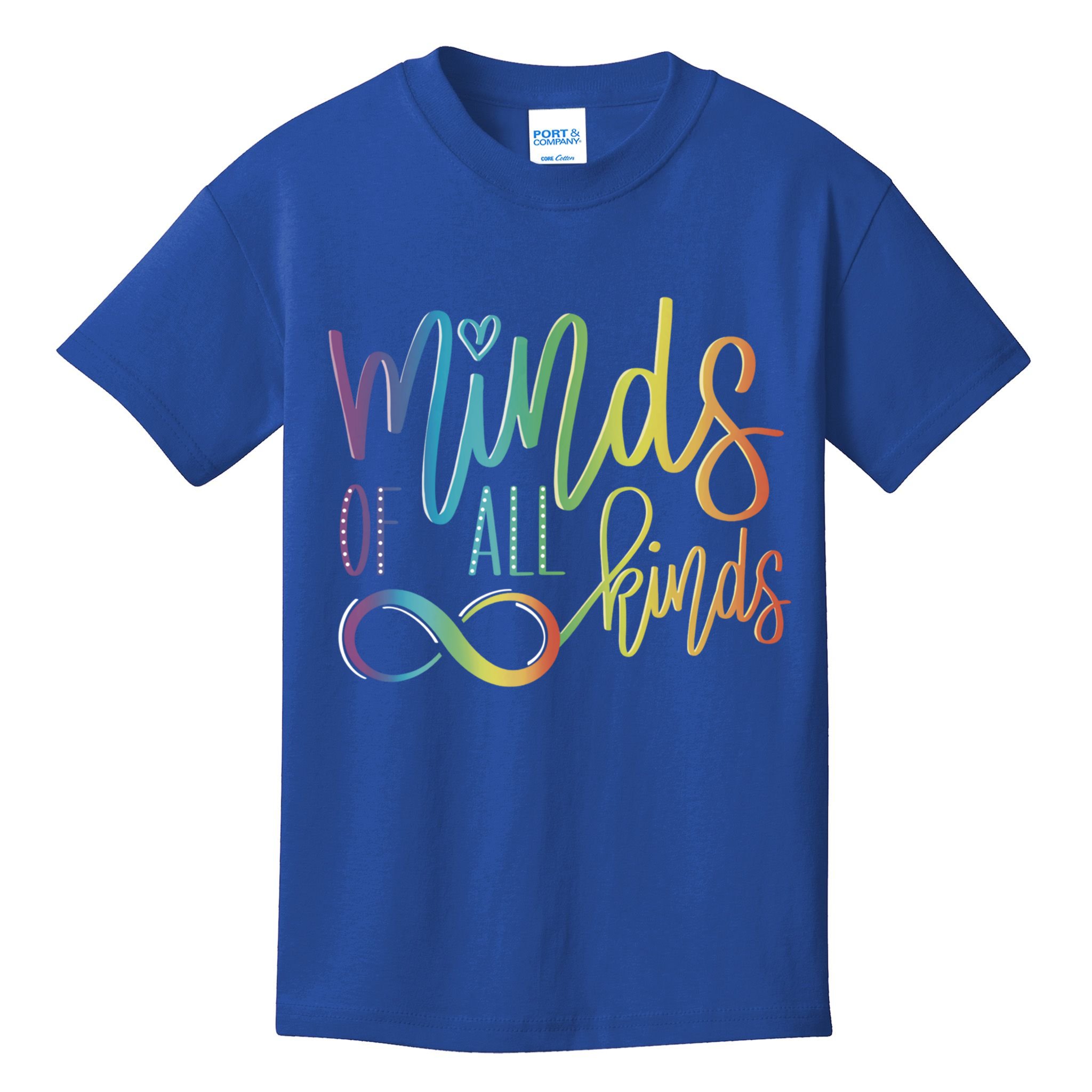 Minds Of All Kinds Neurodiversity Infinity Autism Awareness Gift Kids T-Shirt