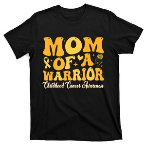 Mom Of A Warrior Childhood Cancer Awareness Women T-Shirt