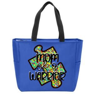 Mom Of A Warrior Autism Awareness Acceptance Gift Zip Tote Bag