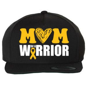 Mom Of A Warrior Childhood Cancer Awareness Wool Snapback Cap