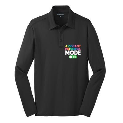 Mode On Assistant Principal Gift Silk Touch Performance Long Sleeve Polo