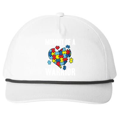 Mommy Of A Warrior Cute Autism Awareness Puzzle Great Gift Snapback Five-Panel Rope Hat