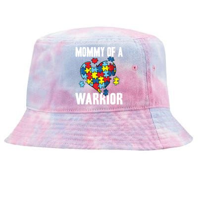 Mommy Of A Warrior Cute Autism Awareness Puzzle Great Gift Tie-Dyed Bucket Hat