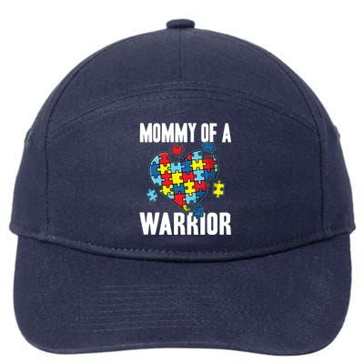 Mommy Of A Warrior Cute Autism Awareness Puzzle Great Gift 7-Panel Snapback Hat