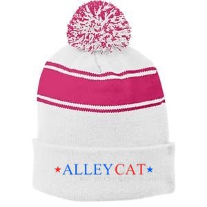 Morals Of An Alley Cat For President 2024 Stripe Pom Pom Beanie