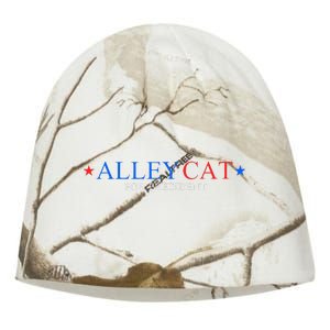 Morals Of An Alley Cat For President 2024 Kati - Camo Knit Beanie