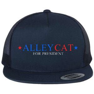 Morals Of An Alley Cat For President 2024 Flat Bill Trucker Hat