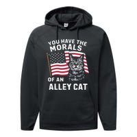 Morals Of An Alley Cat Funny Debate Biden Performance Fleece Hoodie