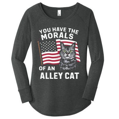 Morals Of An Alley Cat Funny Debate Biden Women's Perfect Tri Tunic Long Sleeve Shirt