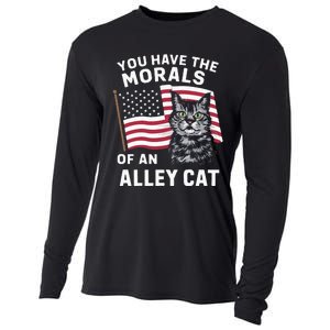 Morals Of An Alley Cat Funny Debate Biden Cooling Performance Long Sleeve Crew