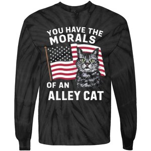 Morals Of An Alley Cat Funny Debate Biden Tie-Dye Long Sleeve Shirt