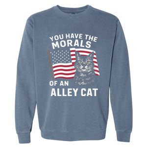 Morals Of An Alley Cat Funny Debate Biden Garment-Dyed Sweatshirt