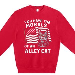 Morals Of An Alley Cat Funny Debate Biden Premium Crewneck Sweatshirt