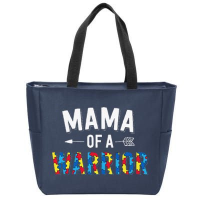 Mama Of A Warrior Family Mom World Autism Awareness Day Zip Tote Bag