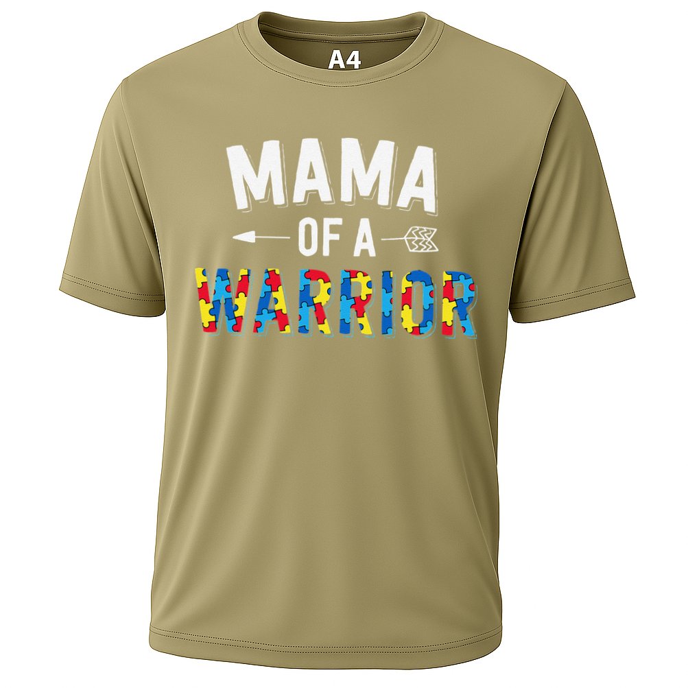Mama Of A Warrior Family Mom World Autism Awareness Day Cooling Performance Crew T-Shirt