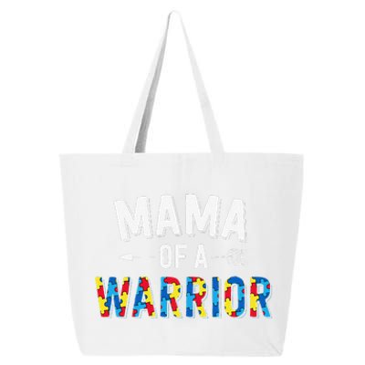 Mama Of A Warrior Family Mom World Autism Awareness Day 25L Jumbo Tote