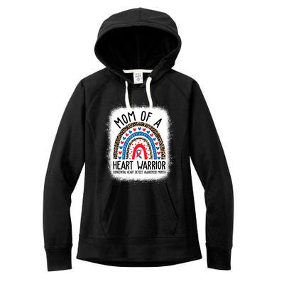 Mom Of A Warrior CHD Congenital Heart Defect Awareness Month Women's Fleece Hoodie