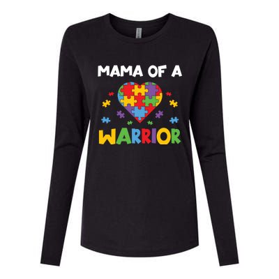 Mama Of A Warrior Family Mom World Autism Awareness Day Gift Womens Cotton Relaxed Long Sleeve T-Shirt