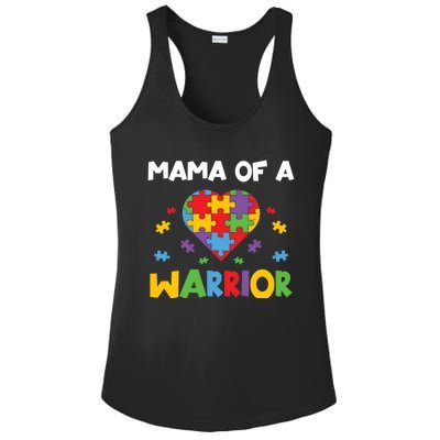 Mama Of A Warrior Family Mom World Autism Awareness Day Gift Ladies PosiCharge Competitor Racerback Tank