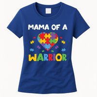 Mama Of A Warrior Family Mom World Autism Awareness Day Gift Women's T-Shirt