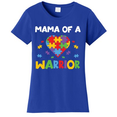 Mama Of A Warrior Family Mom World Autism Awareness Day Gift Women's T-Shirt