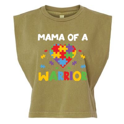 Mama Of A Warrior Family Mom World Autism Awareness Day Gift Garment-Dyed Women's Muscle Tee