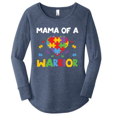 Mama Of A Warrior Family Mom World Autism Awareness Day Gift Women's Perfect Tri Tunic Long Sleeve Shirt