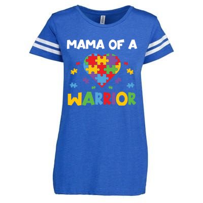 Mama Of A Warrior Family Mom World Autism Awareness Day Gift Enza Ladies Jersey Football T-Shirt