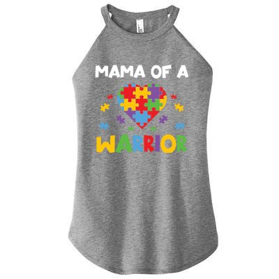 Mama Of A Warrior Family Mom World Autism Awareness Day Gift Women's Perfect Tri Rocker Tank