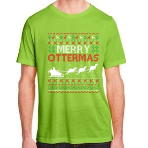 Merry Ottermas Animal Lover Otter Ugly Christmas Gift Adult ChromaSoft Performance T-Shirt