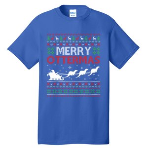 Merry Ottermas Animal Lover Otter Ugly Christmas Gift Tall T-Shirt