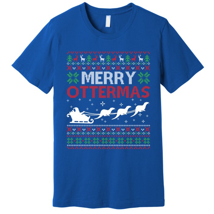 Merry Ottermas Animal Lover Otter Ugly Christmas Gift Premium T-Shirt