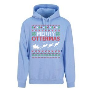 Merry Ottermas Animal Lover Otter Ugly Christmas Gift Unisex Surf Hoodie