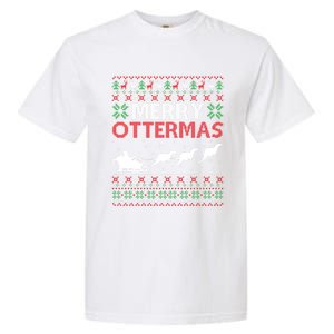 Merry Ottermas Animal Lover Otter Ugly Christmas Gift Garment-Dyed Heavyweight T-Shirt