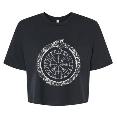 Mystic Ouroboros Ancient Viking Symbol Vegvisir Norse Bella+Canvas Jersey Crop Tee