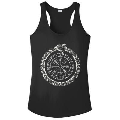 Mystic Ouroboros Ancient Viking Symbol Vegvisir Norse Ladies PosiCharge Competitor Racerback Tank