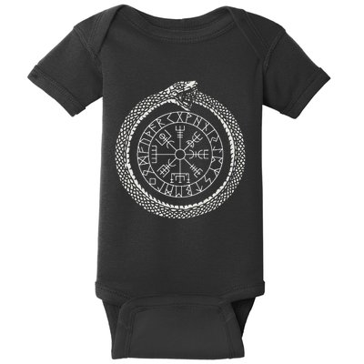 Mystic Ouroboros Ancient Viking Symbol Vegvisir Norse Baby Bodysuit