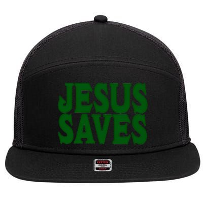 Mall Of America Jesus Saves Jesus Is The Only Way CHRISTIANITY Christain 7 Panel Mesh Trucker Snapback Hat