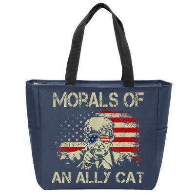 Morals Of An Ally Cat Trump Biden Debate Zip Tote Bag