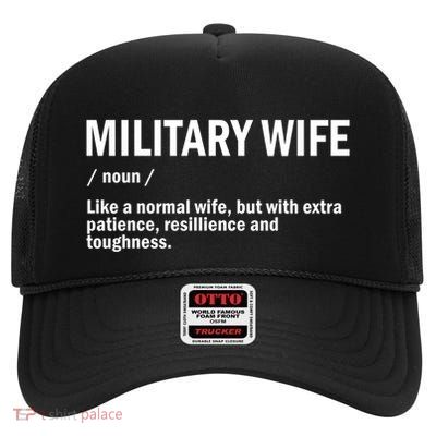Military Or Army Wife / Proud Definition Great Gift High Crown Mesh Back Trucker Hat