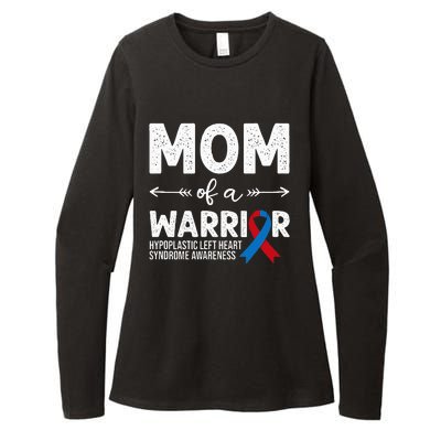 Mom Of A Warrior Red & Blue Ribbon HLHS Awareness Womens CVC Long Sleeve Shirt