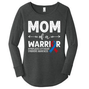 Mom Of A Warrior Red & Blue Ribbon HLHS Awareness Women's Perfect Tri Tunic Long Sleeve Shirt