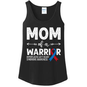 Mom Of A Warrior Red & Blue Ribbon HLHS Awareness Ladies Essential Tank