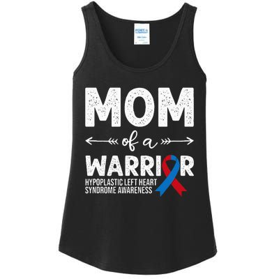 Mom Of A Warrior Red & Blue Ribbon HLHS Awareness Ladies Essential Tank