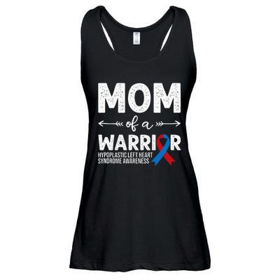 Mom Of A Warrior Red & Blue Ribbon HLHS Awareness Ladies Essential Flowy Tank