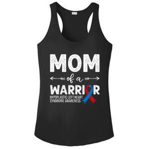 Mom Of A Warrior Red & Blue Ribbon HLHS Awareness Ladies PosiCharge Competitor Racerback Tank